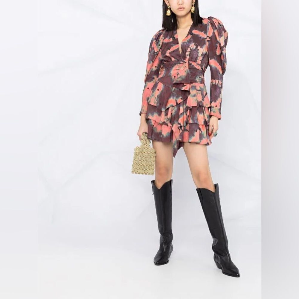 Ulla Johnson Silk Puff sleeve Dress Rosewood size 2